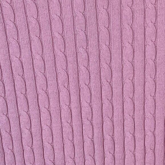 Lilly Pulitzer Vintage Cable Knit Button Up Sweater Pink Cotton Blend Size Large - Picture 8 of 9